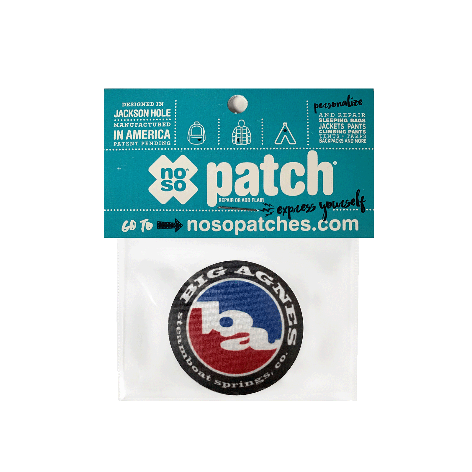 2" Big Agnes Logo Noso® Patch Packaged