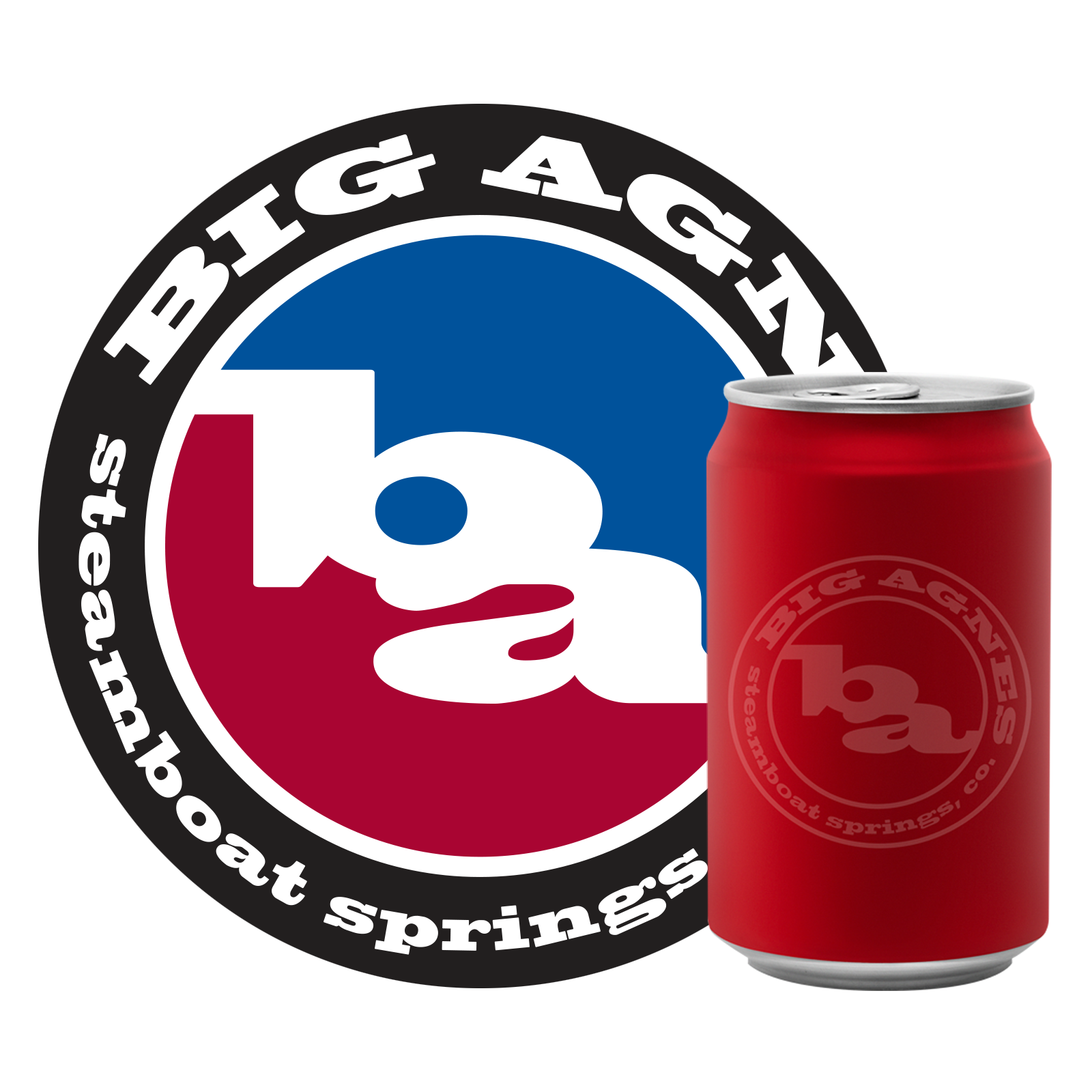 9" Big Agnes Logo Sticker With Can