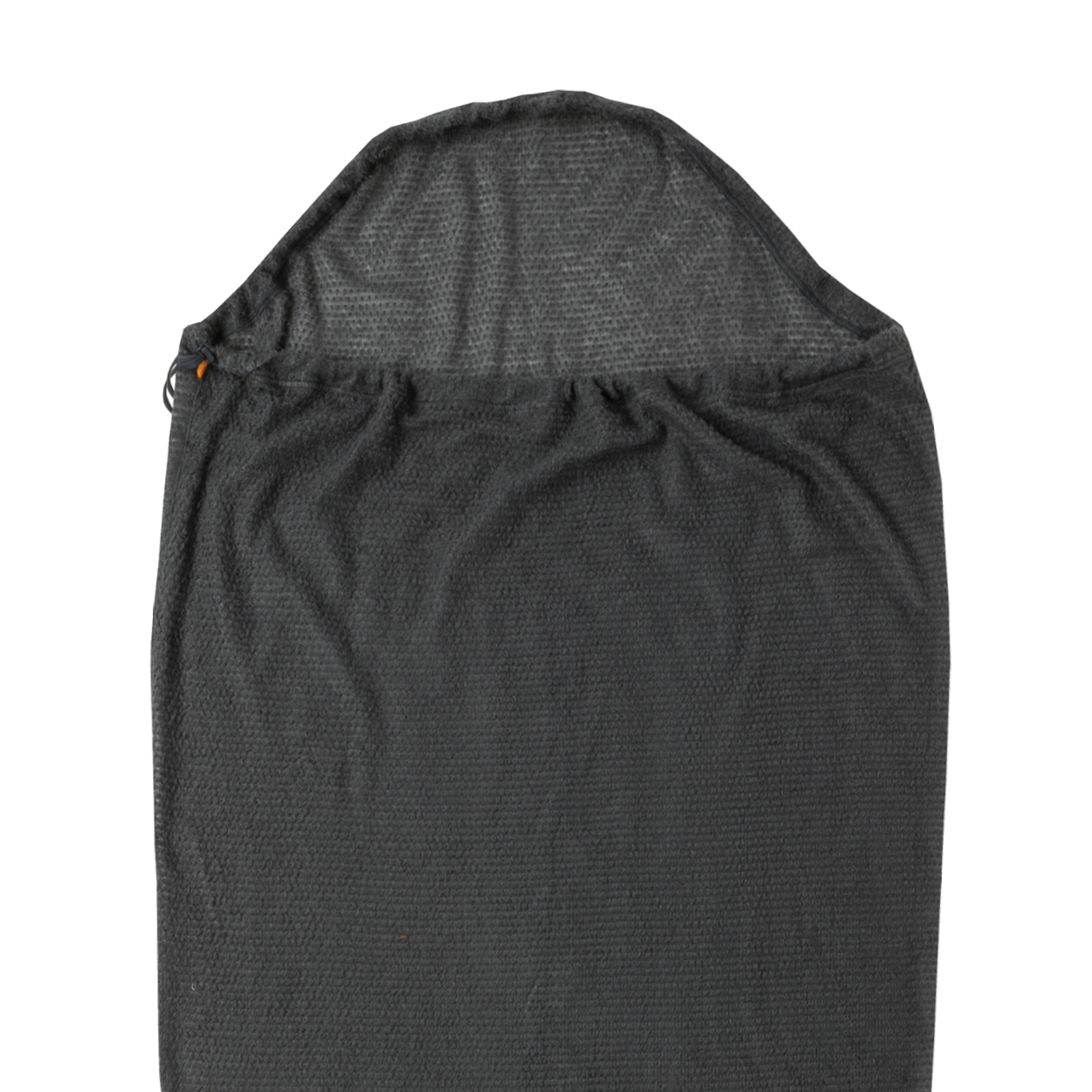 Black drawstring bag on a white background