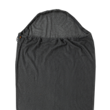 Black drawstring bag on a white background