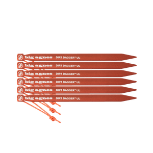 Dirt Dagger UL Tent Stakes Pack of 6 Lined Up