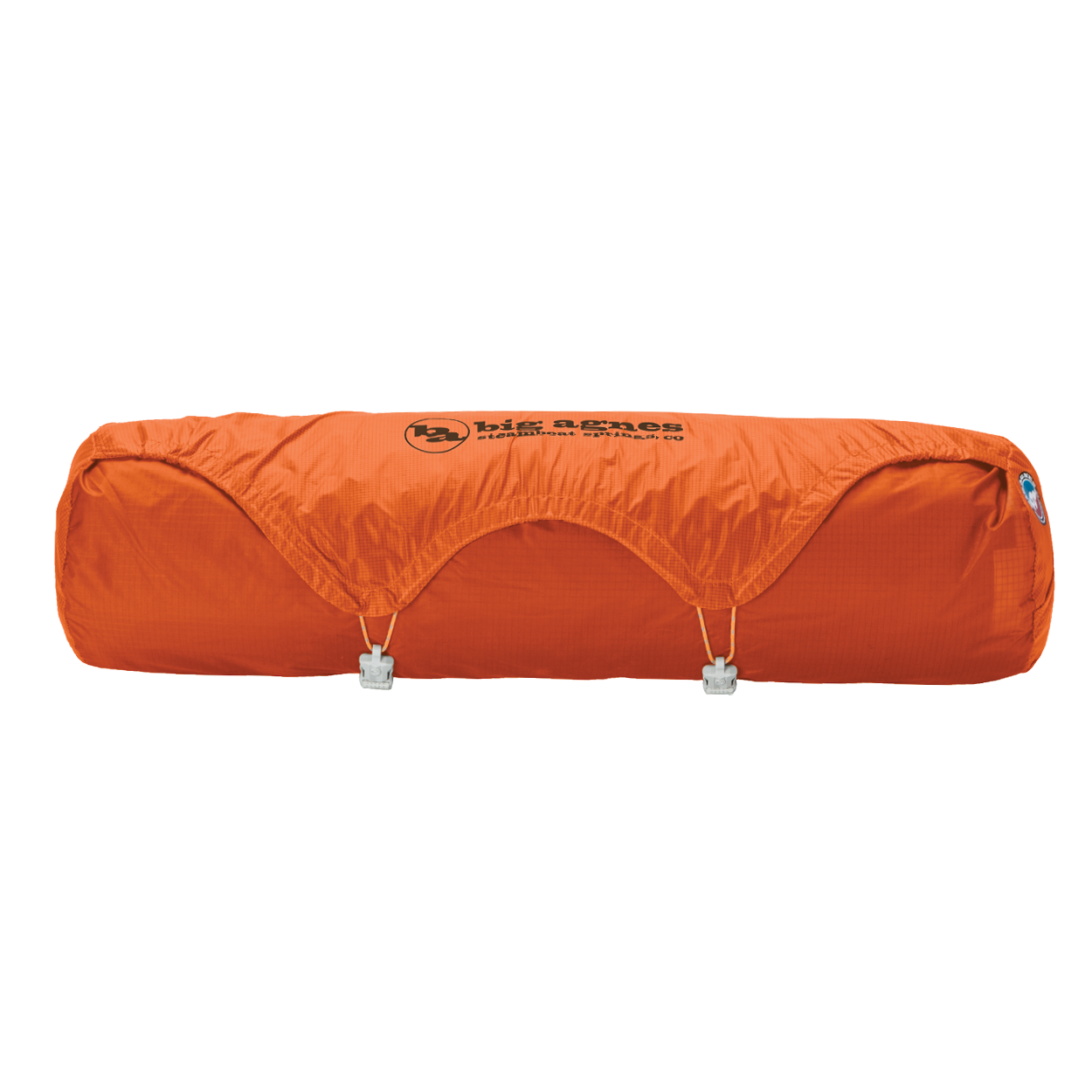 Orange sleeping bag on a white background