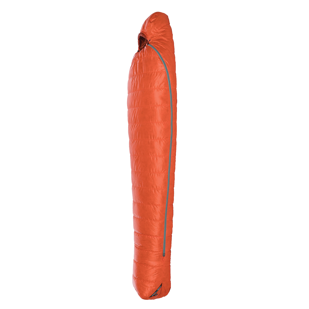 The Big Agnes Greystone 20° is a red, mummy-style sleeping bag with DownTek insulation, a hooded top, and a side zipper—ideal for backpacking adventures.
