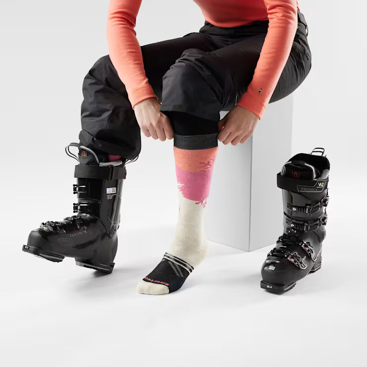 Women's Ski Snowpocalypse Pattern Over The Calf Socks