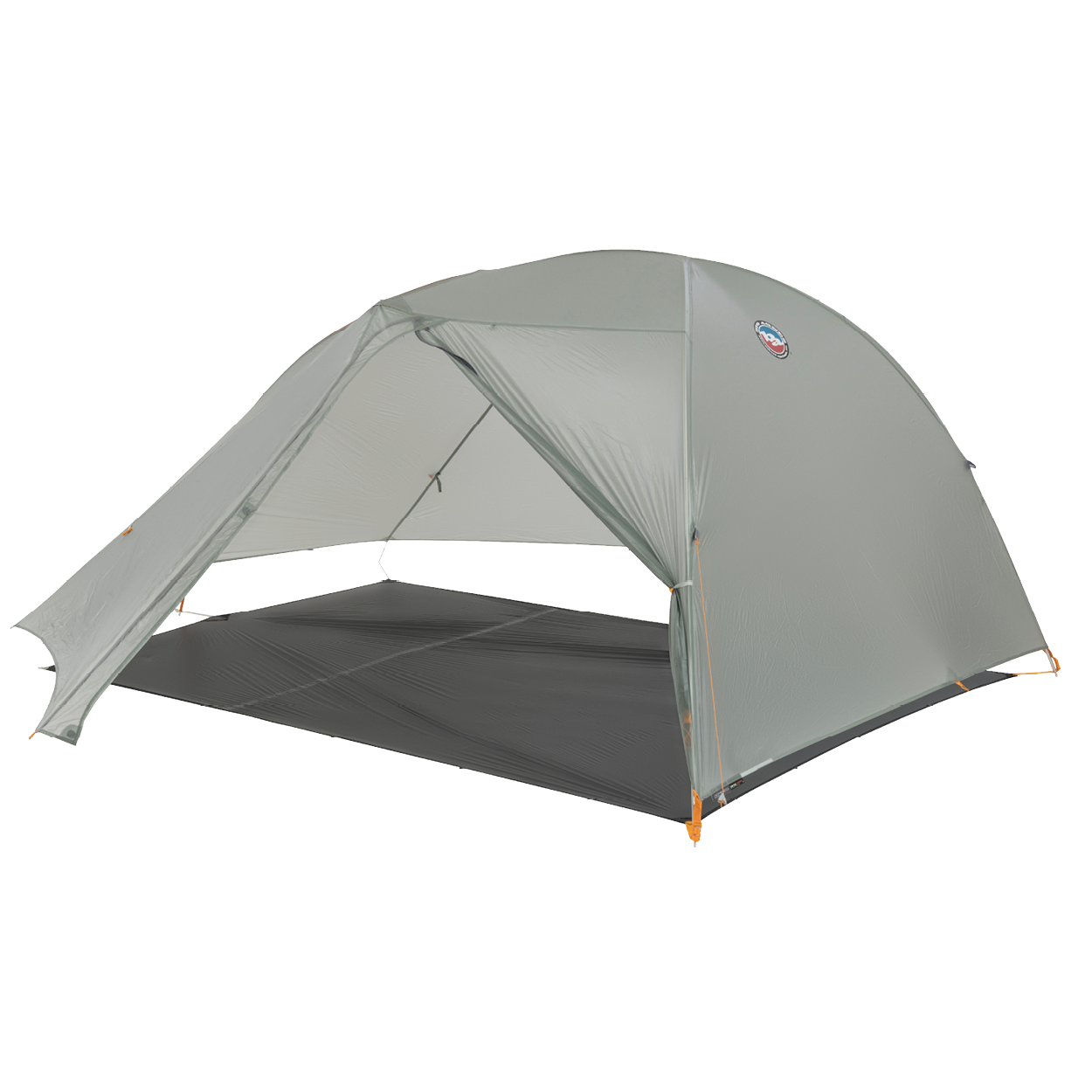 Gray camping tent on a white background
