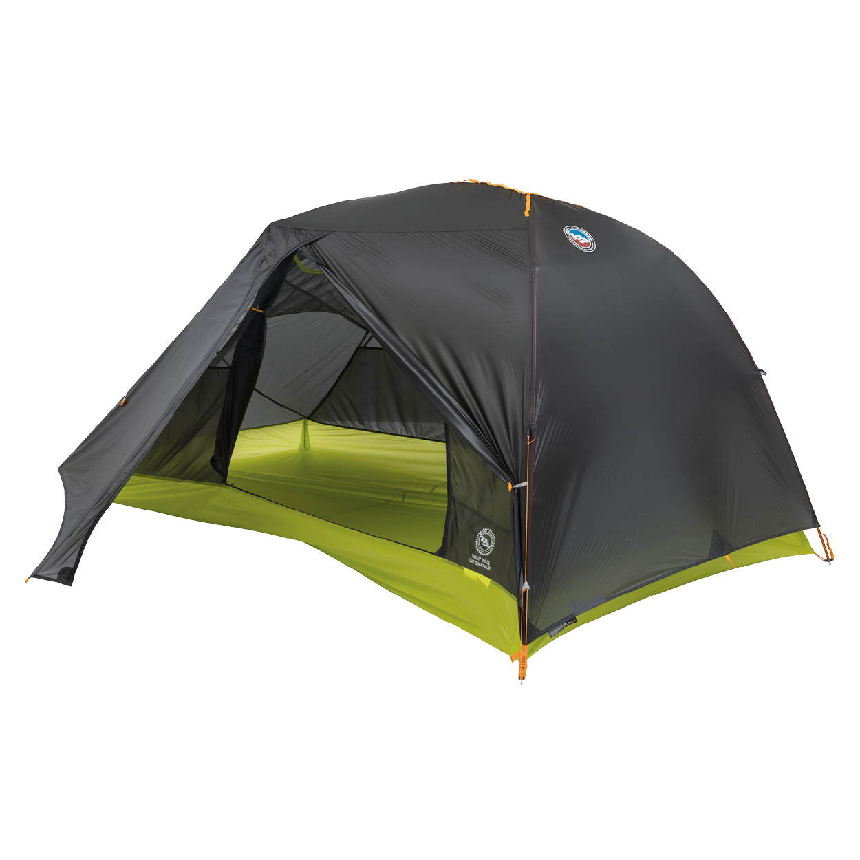 Black and green Tiger Wall UL2 Bikepack tent with a visible brand logo on a white background