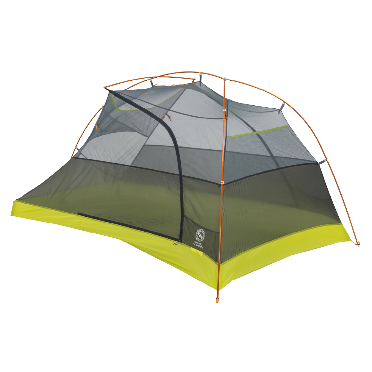Tiger Wall UL2 Bikepack Camping tent with green base and gray top on a white background