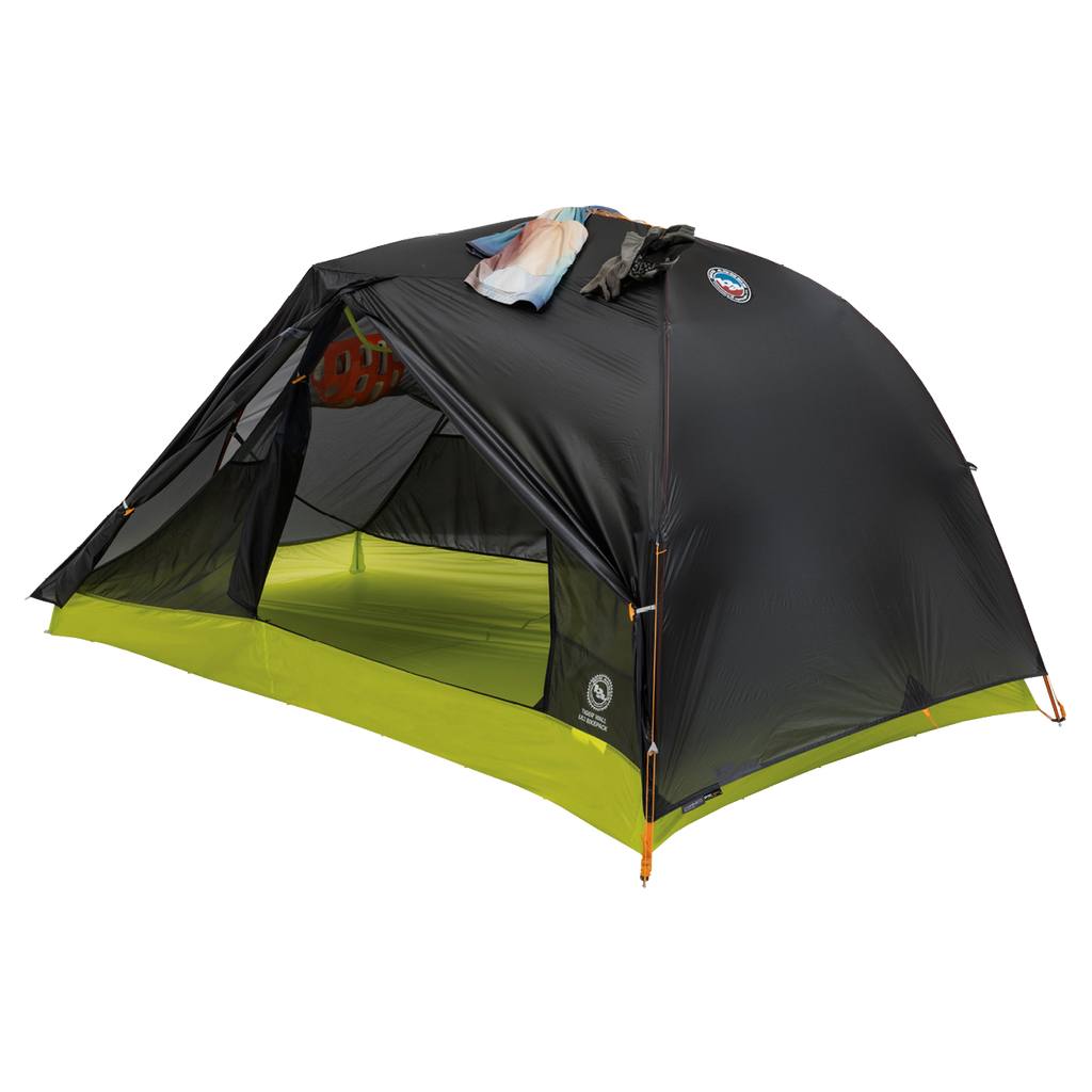 Black and green Tiger Wall UL2 Bikepack tent with a brand logo on a white background