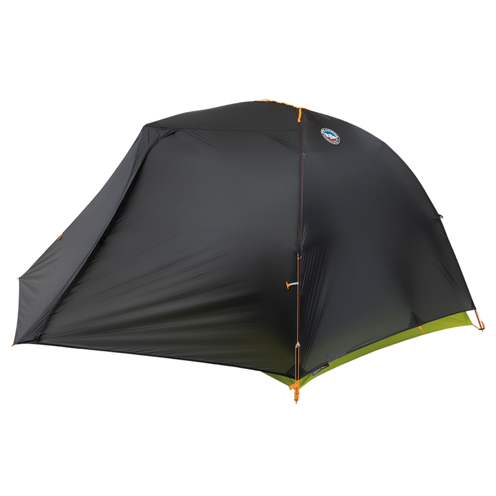 Black Tiger Wall UL2 Bikepack camping tent with a green base on a white background