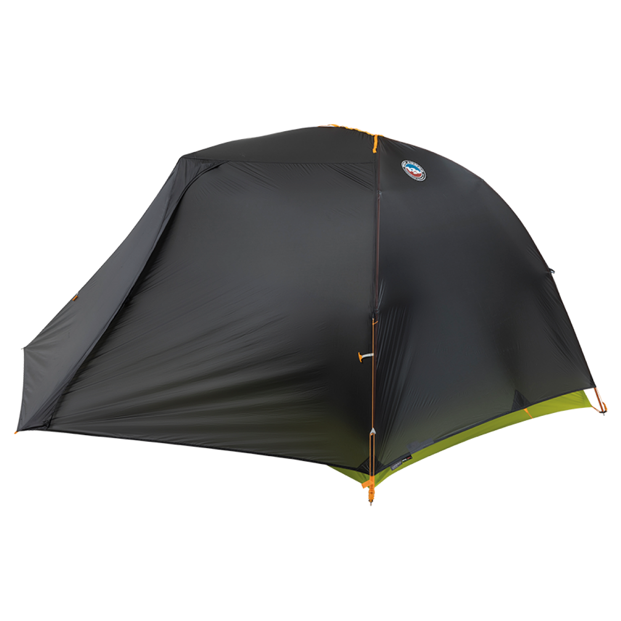 Black Tiger Wall UL2 Bikepack camping tent with a green base on a white background