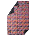 Multicolored quilt with a pattern on a white background
