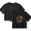 The W's Cosmic Sky T-Shirt by Big Agnes Returns features a small front logo and a bold Cosmic Sky mountain, river, and sky graphic with “Big Agnes Returns EST 2000” on the back. This black, limited edition tee is perfect for outdoor enthusiasts.