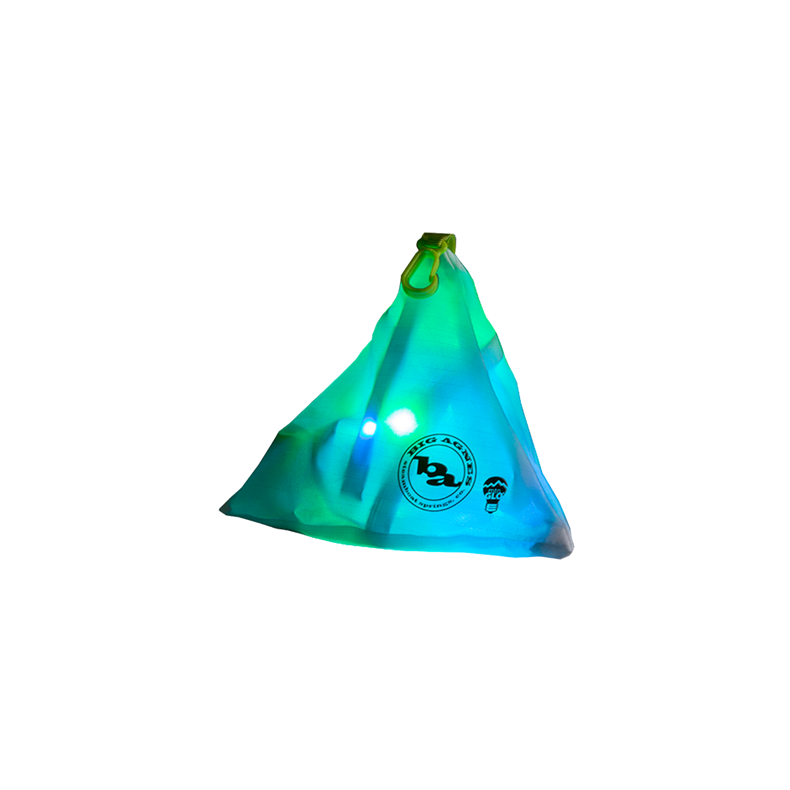Blue/Green mtnGLO Tent Camp Lights Lit Up Inside Bag